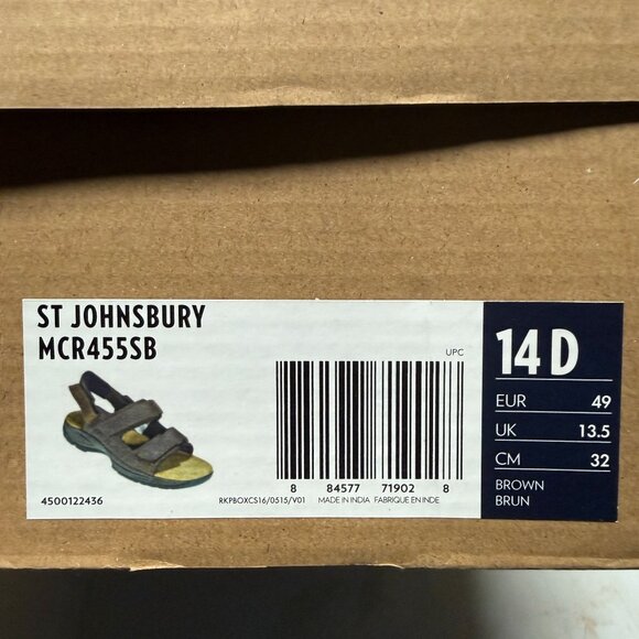 Dunham St. Johnsbury Men's Sandals Brown Leather Size 14 NEW - Picture 9 of 9